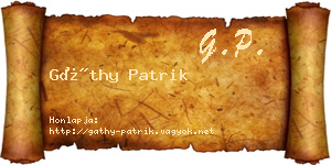 Gáthy Patrik névjegykártya